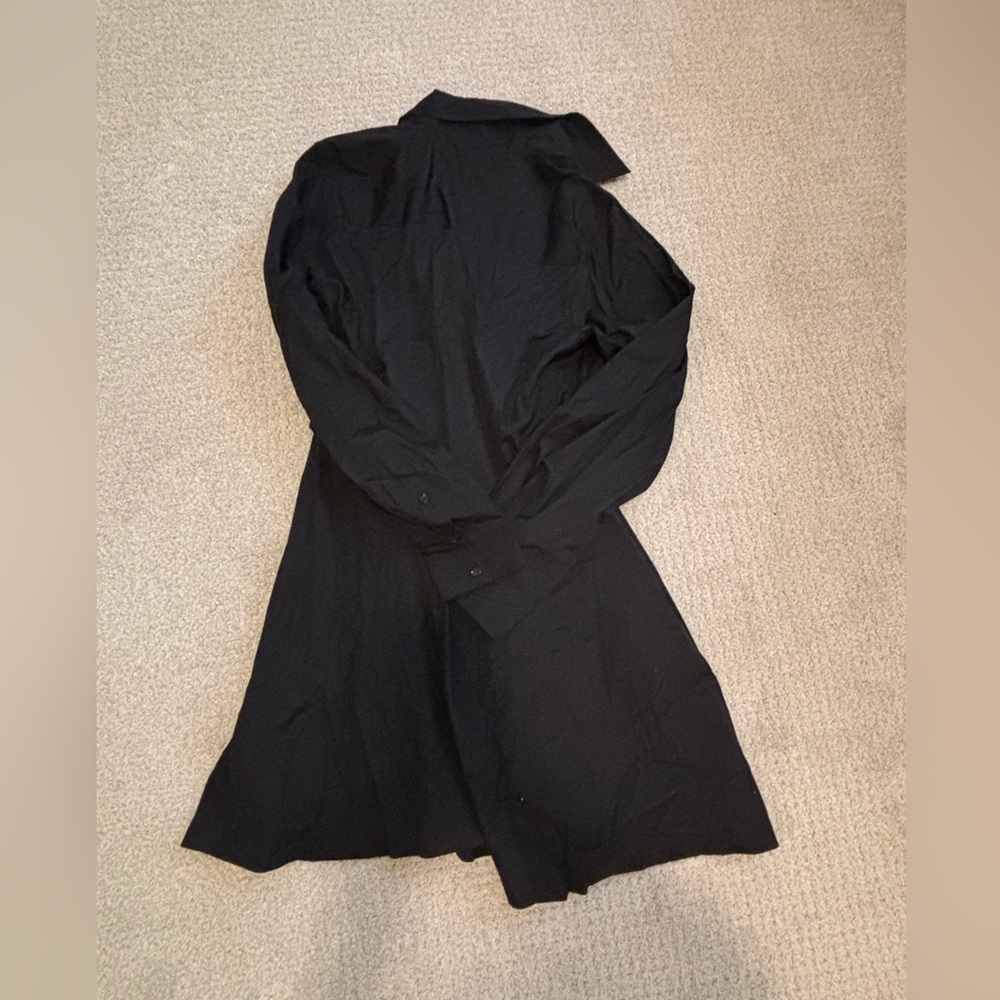 Madewell Seamed Long Sleeve Mini Shirtdress, Cotton Poplin - size 6 - Picture 5 of 5